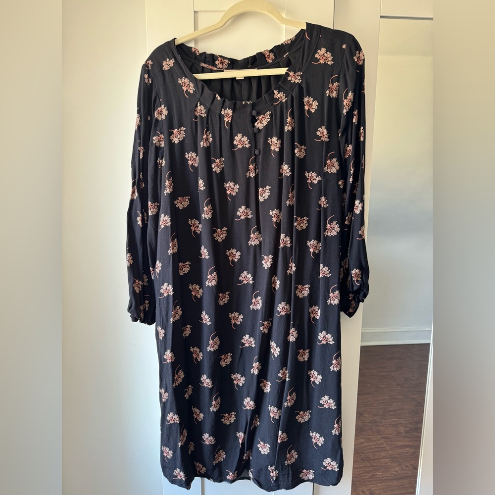 LOFT Floral Long Sleeve Dress